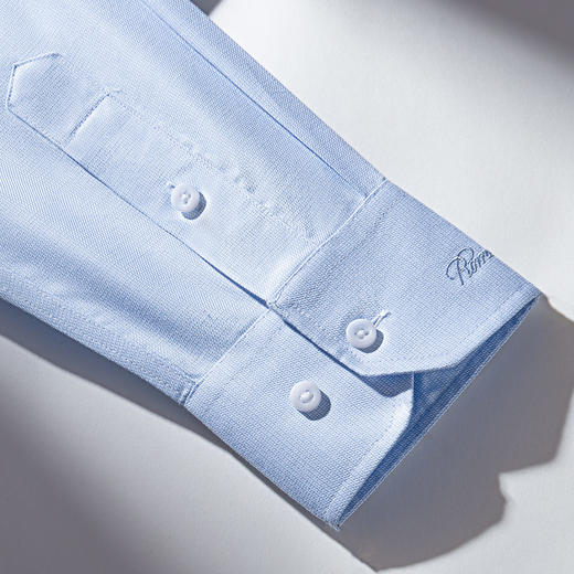 99XC111CC06【纯棉免烫 精美刺绣】罗蒙春夏长袖衬衫男士正装商务通勤免烫衬衣男 商品图9