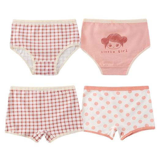 仪家女童时尚纯棉透气内裤4条 商品图4