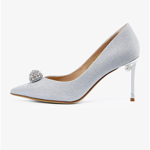 哈森女鞋2022年春季新款欧美细跟尖头时装鞋宴会满邦女单鞋HS227112 商品图1