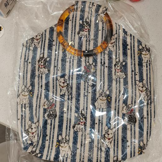 HUJI祤集Amber手提包插画条纹小法斗 商品图1