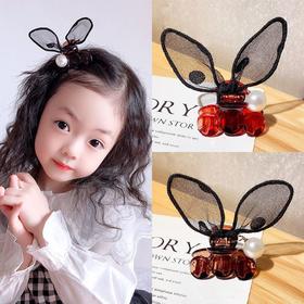 儿童款兔耳朵蝴蝶结抓夹刘海发夹网红头顶夹子可爱马尾时尚夹头饰