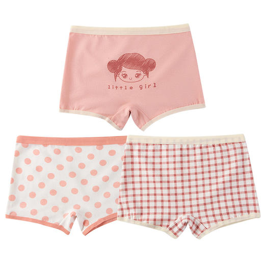 仪家女童时尚纯棉透气内裤4条 商品图3