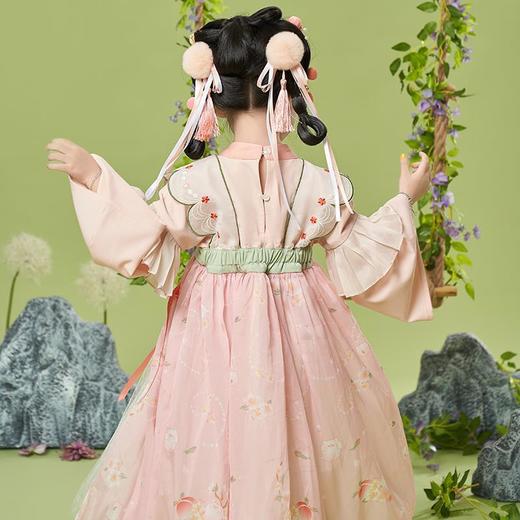 汉服女童春装桃源仙境公主风古代全套粉色小清新套装可爱动物刺绣 商品图3