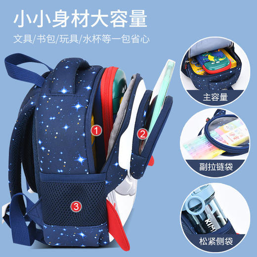 新款宇航员儿童书包男女小学生幼儿大中小班学前班女可爱防走失包 商品图7