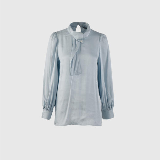 前身三角领装饰扣上衣 商品图0