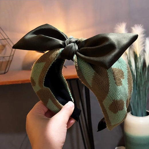 【精品】韩国小香风毛线爱心可爱蝴蝶结发箍百搭发卡头箍女士发卡 商品图4
