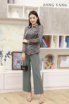 宗洋直身款印花衬衫BCL2CS7812-48