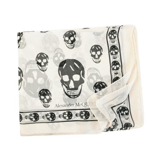 【超惠秒】亚历山大·麦昆 ALEXANDER MCQUEEN  女士骷髅图案桑蚕丝围巾 10540 商品图2