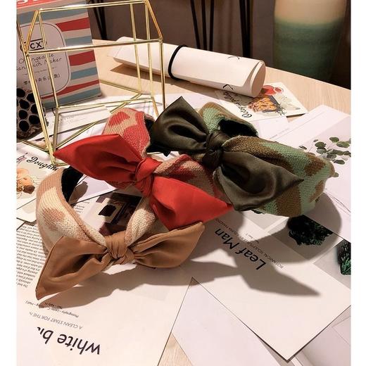 【精品】韩国小香风毛线爱心可爱蝴蝶结发箍百搭发卡头箍女士发卡 商品图5