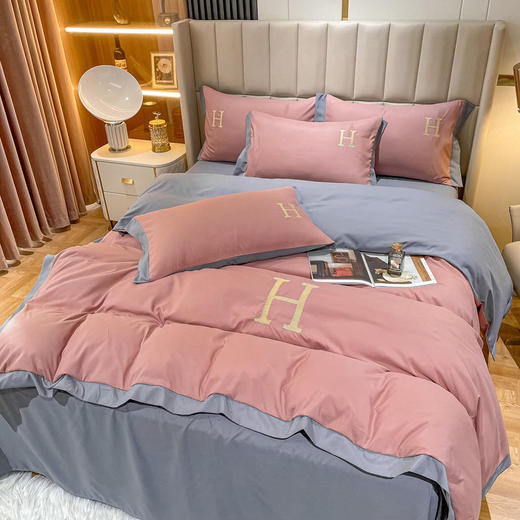 加厚磨毛四件套轻奢宿简约被套床单床笠纯色水洗棉三件套床上用品 商品图9