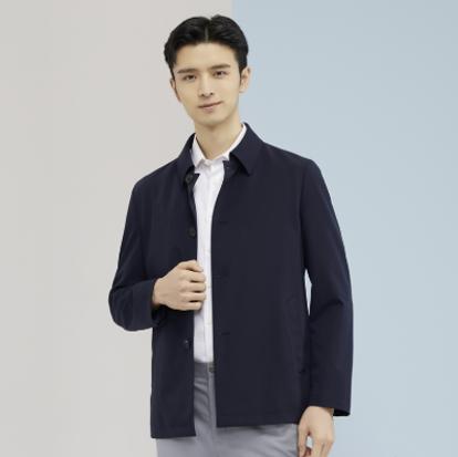 雅戈尔男士春翻领素色风衣标准版YYDF470094FQA 商品图3