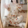 睡衣春秋款法式2021新款蕾丝韩系小清新V领长袖学生家居服女套装 商品缩略图4