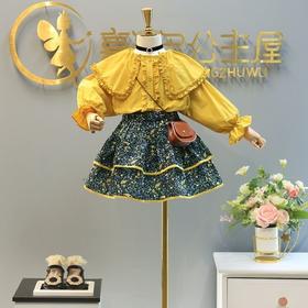 女童春装套装2022新款女宝宝春秋衬衣裙子中小童休闲洋气两件套潮