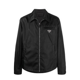 PRADA 普拉达 男士 Re-Nylon 再生尼龙珐琅金属三角形徽标束腰夹克外套 黑色 SGB684 1WQ8 F0002