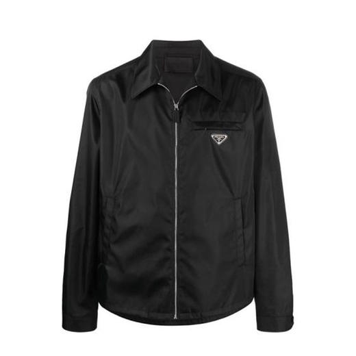 PRADA 普拉达 男士 Re-Nylon 再生尼龙珐琅金属三角形徽标束腰夹克外套 黑色 SGB684 1WQ8 F0002 商品图0