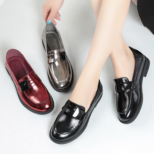 新款真皮亮女单皮鞋乐福鞋软底软面驾车郊游   KQ-SX598 商品图5