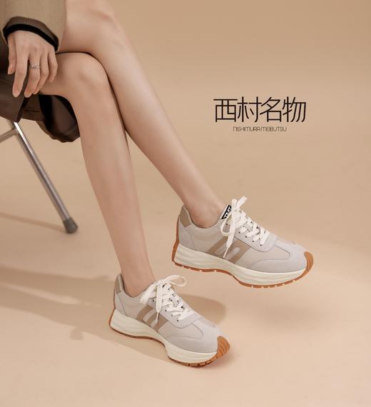 西村名物2022春季新款百搭软底轻便阿甘小白休闲跑步鞋女T22AM19721 商品图1