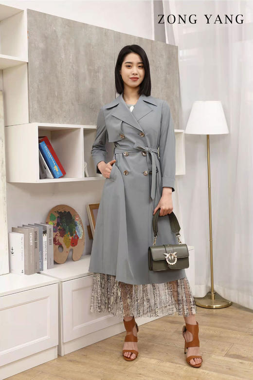 宗洋修身版中长款风衣BCL2CF7814-56 商品图1