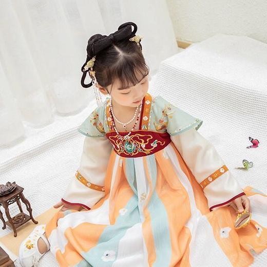 儿童汉服女瑶瑶夏季古装仙女裙公主裙齐胸襦裙长袖连衣裙学生日常 商品图9