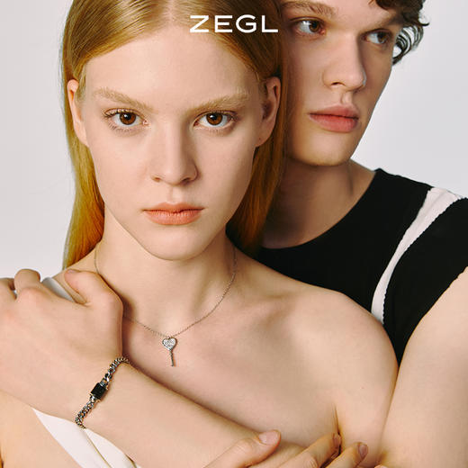 ZEGL一锁定情小情锁情侣手链项链送女友一对款生日七夕礼物送男友 商品图5