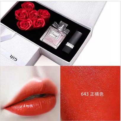 “迪奥亚菲”口红香水套盒花漾甜心香水持久淡香送玫瑰花礼盒50ml 商品图5