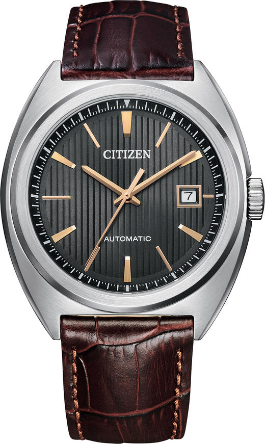 西铁城防水经典简约商务小牛皮机械手表男NJ0100-03H 商品图1