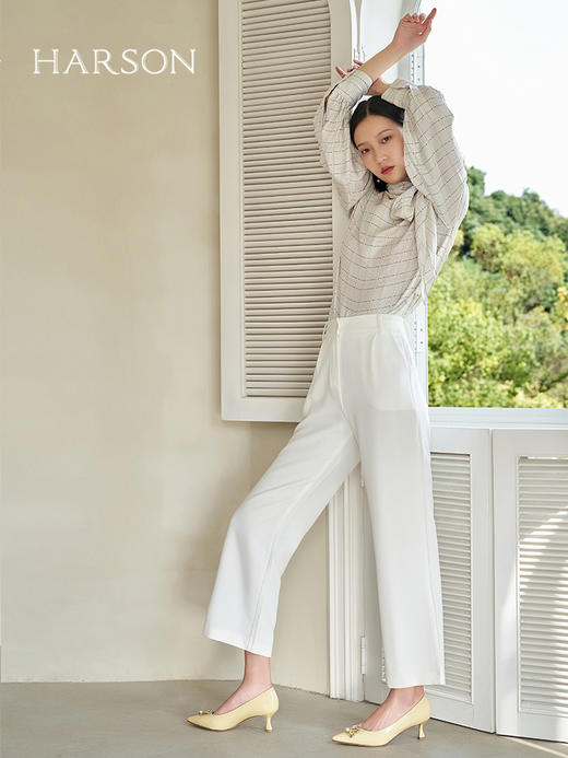 哈森女鞋2022春季新款欧美细跟尖头时装鞋约会饰扣浅口女单鞋HS227806 商品图1