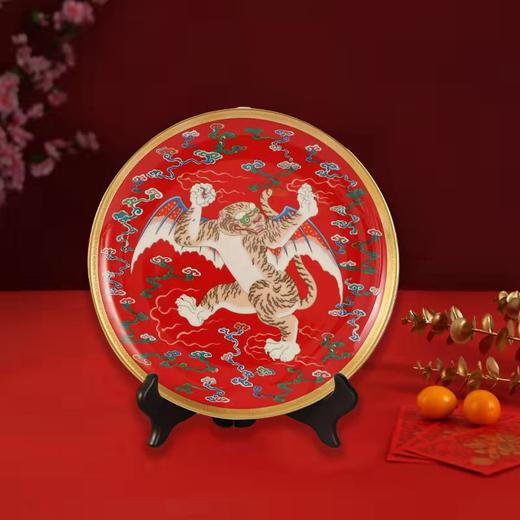宫里的世界&南山匠人 老虎盘摆件 装饰盘 金丝掐丝 珐琅工艺 商品图0