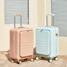 自然醒前置开盖行李箱女小型20寸商务登机拉杆箱男轻便旅行箱YS09 324