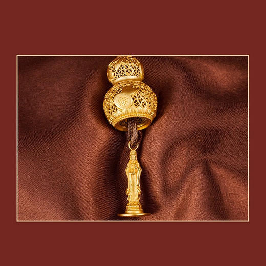 河南中钱 吉祥招财 古法银镂空观音葫芦吊坠 商品图3