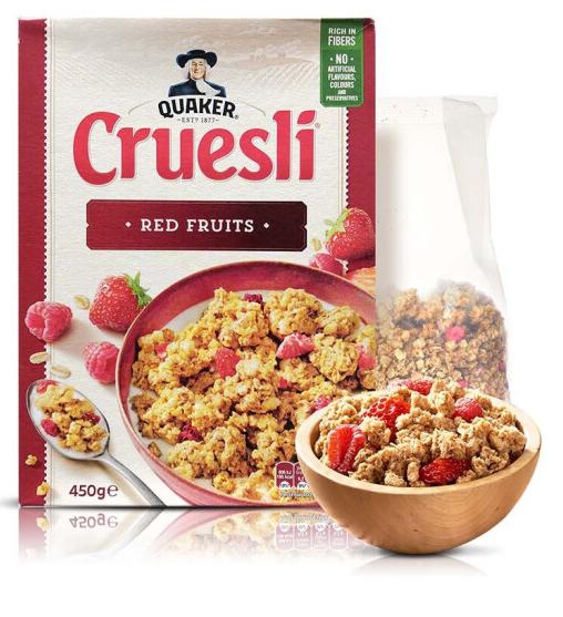 美丽市场超市-桂格覆盆子草莓谷物粒即食燕麦片450g 商品图0