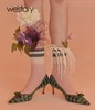 westory条纹蝴蝶结高跟鞋22年春季新款尖头细跟法式单鞋女W22AE54541 商品缩略图0