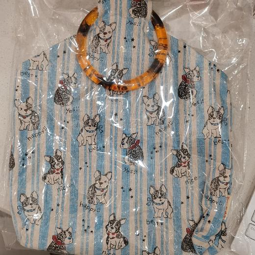 HUJI祤集Amber手提包插画条纹小法斗 商品图0