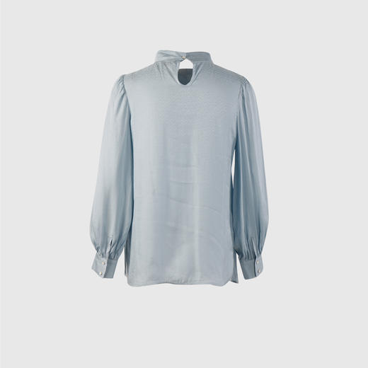 前身三角领装饰扣上衣 商品图3