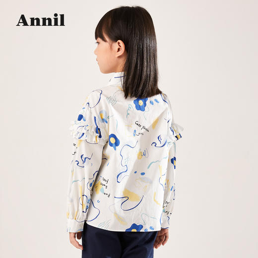 安奈儿女童翻领长袖上衣ag211622 商品图3