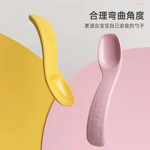 Octoto奥克兔兔 短柄训练叉勺 儿童餐具套装弯头勺宝宝喂养学吃饭婴儿辅食勺8月+ 商品图1