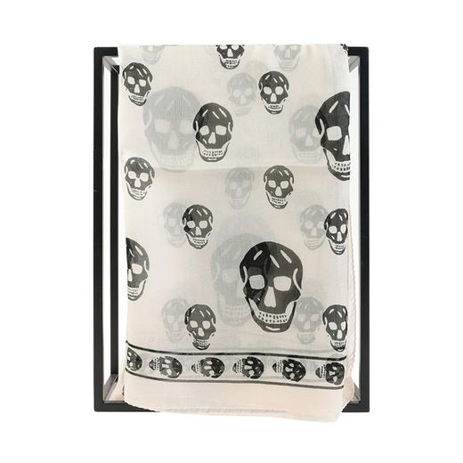 【超惠秒】亚历山大·麦昆 ALEXANDER MCQUEEN  女士骷髅图案桑蚕丝围巾 10540 商品图3