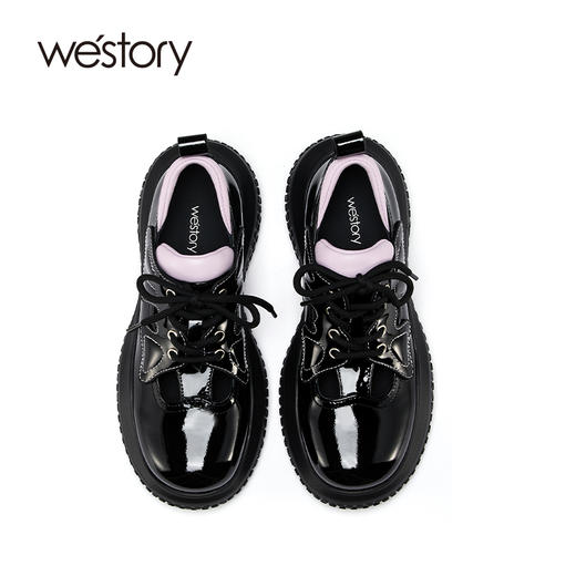 westory商场同款乐福鞋玛丽珍鞋22年春夏新款厚底真皮单鞋S22AM54631 商品图3