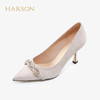哈森女鞋2022年春季新款婚鞋女尖头欧美宴会水钻细高跟单鞋女HS226012 商品缩略图3