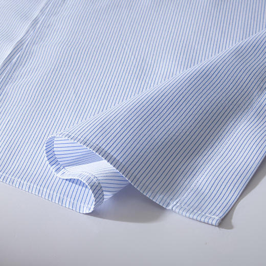 【纯棉免烫精美刺绣】罗蒙男士长袖衬衫春夏正装商务通勤免烫条纹衬衣 商品图7