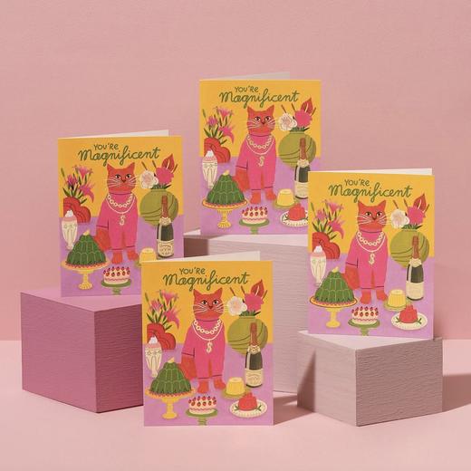 北京仓｜Red Cap Cards-Magnificent Cat-你就是巨星！ 贺卡［美国设计师］ 商品图1