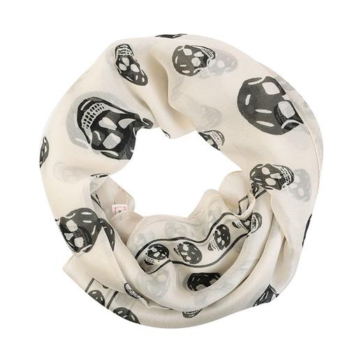 【超惠秒】亚历山大·麦昆 ALEXANDER MCQUEEN  女士骷髅图案桑蚕丝围巾 10540 商品图0