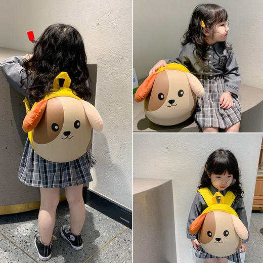 卡通蛋壳儿童小书包洋气百搭男女童双肩包卡通狗狗迷你宝宝背包潮 商品图0