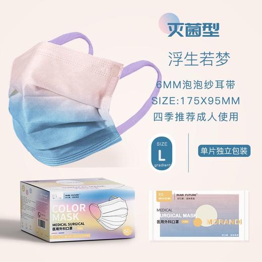 【限时折扣】莫兰迪一次性口罩50只（浩瀚蓝/金叶黄/藕粉/幽兰紫/浮生若梦/月落星沉/蜜桃奶茶/拿铁灰） 商品图1
