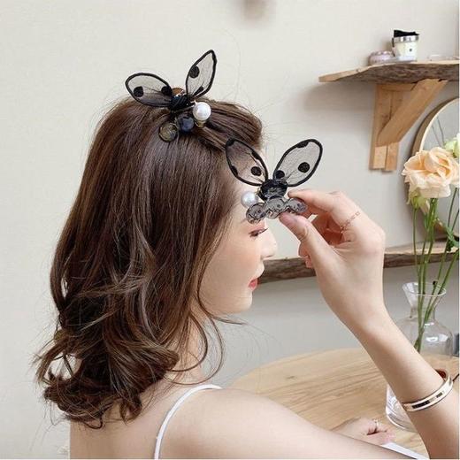 儿童款兔耳朵蝴蝶结抓夹刘海发夹网红头顶夹子可爱马尾时尚夹头饰 商品图2
