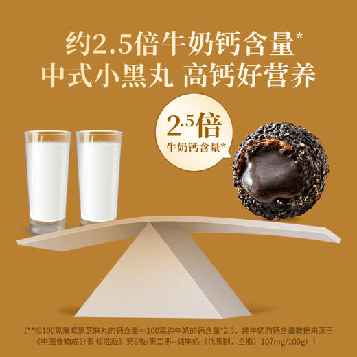 【网红美食·黑巧克力爆浆芝麻丸】优选5种食材 黑芝麻 黑巧克力咔嚓一口爆发黑能量 独立包装小零食1盒125g/盒 商品图4