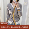 【限时折扣】日系川久春秋撞色爱心刺绣开衫（粉色/灰色）M-3XL 商品缩略图0