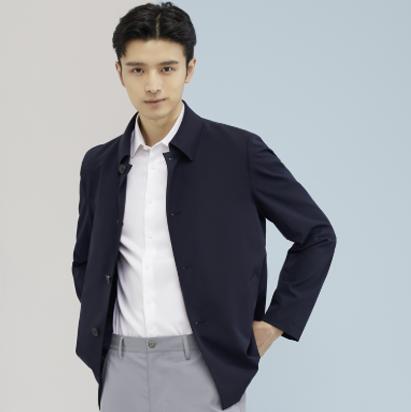 雅戈尔男士春翻领素色风衣标准版YYDF470094FQA 商品图1