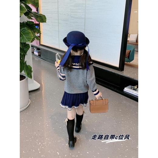 童装女童春装套装2022新款儿童学院风针织衫上衣毛衣半身裙两件套 商品图5