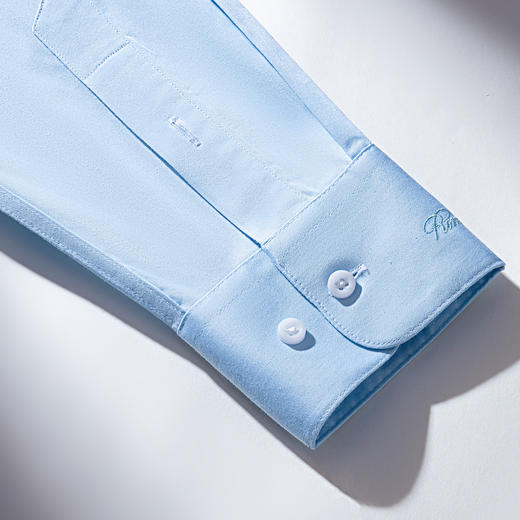 【纯棉免烫精美刺绣】罗蒙春夏长袖衬衫男士正装商务通勤职业装衬衣男 商品图2